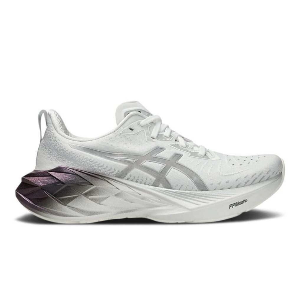 ASICS Novablast 4 Platinum Real White Pure Silver Running Shoe Women Size 8W